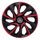 Calota esportiva ds4 15 red cup + emblema alumínio fiat vermelho