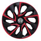 Calota esportiva ds4 15 red cup + emblema alumínio volks 3d