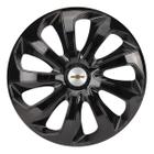 Calota esportiva velox 13 black + emblema alumínio gm escovado