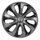 Calota esportiva velox 13 graphite black + emblema alumínio volks 3d