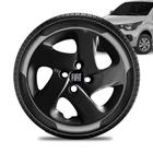 Calota Fiat Mobi Aro 14 Preta Brilhante Emblema Preto