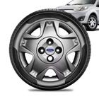 Calota Ford Fiesta Aro 14 Grafite Brilhante Emblema Prata