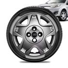 Calota Ford Fiesta Aro 14 Grafite Brilhante Emblema Preto