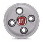 Calota Roda Ferro Prata Carros Fiat Emblema Vermelho