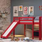 Cama Alta Kids com Escorregador em Madeira Maciça/MDF - Arbol Móveis