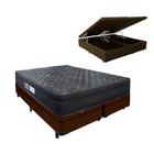 Cama Arezzo Baú King Box Black Molas Ensacadas Marrom