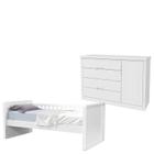 Cama Babá e Cômoda Infantil Tutto New Branco Acetinado - Matic - Matic Moveis