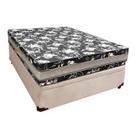 Cama Base Box Baú Casal Super Black Suede Bege + Colchão Casal Super Black D33 28x138x188