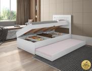Cama bau com auxiliar mdf/mdp framar larissa branca