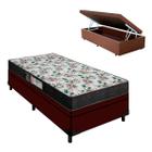 Cama Baú Marrom Solteiro 24cm de Altura Colchão Veneza D33