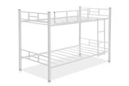 Cama beliche brasil solteiro 1,88 x 088 aço / ferro com escada e grade de proteção - branco