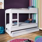 Cama Beliche Com Auxiliar E 3 Colchões Solteiro Branco Yvis Shop JM