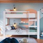 Cama Beliche Infantil Juvenil 91cm x 195cm Branco Boyd Shop Jm