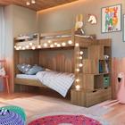 Cama Beliche Infantil Solteiro Com 05 Nichos Aveiro OAK Gunnar Shop Jm