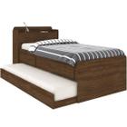 Cama Bibox Robel Onix com 2 Gavetas e Bau Jacarandá