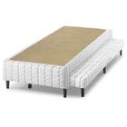 Cama Box Base c/Auxiliar Solteiro Bordado White (88x188x25) - Anjos