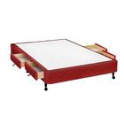 Cama Box Base c/Gavetas Viúva Poli Tecido Wine (128x27-c/4 Gavs) - Castor