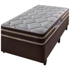 Cama box base conjugada espuma dupla solteiro king suede (110kg - 0.96x2.03x56)