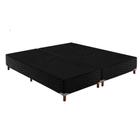 Cama Box Base Queen Sommier Rústico Bordado Black (158x198x20) - Paropas