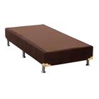 Cama Box Base Solteiro Universal Suede Brown (88x188x20) - Ortobom