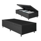 Cama Box Baú Base Solteiro Couro 44x88x188 cm Reforçada