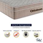 Cama Box Baú Bipartido Casal Branco e Colchão Airtech Springpocket Molas Ensacadas Ortobom