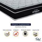 Cama Box Baú Bipartido Casal Cinza e Colchão Elegant Superpocket Molas ensacadas Ortobom