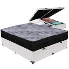 Cama Box Baú Branco e Colchão Airtech Pampa Molas ensacadas Queen Ortobom