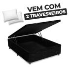 Cama Box Baú Casal 138x188x41cm Suede Preto - Nova Box