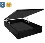 Cama Box Baú Casal AColchões Sintético Preto