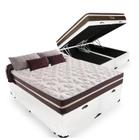 Cama Box Baú Casal Bi Partido Com Colchão Anjos Classic Molas Superlastic 138x188 Branco