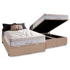 Cama Box Baú Casal Bipartida + Colchão Herval American Molas Maxspring 138x188x76