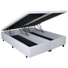 Cama Box Baú Casal Bipartido 138x188x42cm Branco com Pistão a Gás