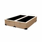 Cama Box Baú Casal Bipartido Belos Sonhos Sintético Bege 41x138x188