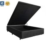 Cama Box Baú Casal Black AColchões Matelado Preto 41x138x188