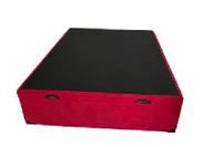 Cama Box Baú Casal Blindado Suede Vermelho