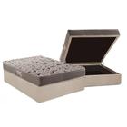 Cama Box Baú Casal: Colchão Anatômico Herval AG65 Fort Black Firme Pillow Top + Base CRC Suede Clean(138x188)