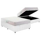 Cama Box Baú Casal: Colchão Anatômico Herval D28 / AG65 Droom Double Face + Base CRC Courano White(138x188)