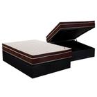 Cama Box Baú Casal: Colchão Anatômico Ortobom Exclusive + Base CRC Courano Black(138x188)