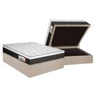 Cama Box Baú Casal: Colchão Anatômico Plumatex Falcon Ultra Firme + Base CRC Suede Clean(138x188)