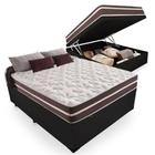 Cama Box Baú Casal + Colchão De Molas Colchões Classic Superlastic 138x188x64 Preto