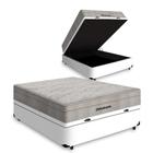 Cama Box Baú Casal + Colchão de Molas Ensacadas Ortobom AirTech SpringPocket 138cm
