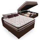 Cama Box Baú Casal + Colchão De Molas Prime Colchões Classic Superlastic 138x188x64 Marrom