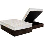 Cama Box Baú Casal: Colchão Espuma Castor D28 Sleep Max Duplo + Base CRC Suede Marrom(138x188)