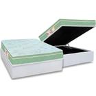 Cama Box Baú Casal: Colchão Espuma Castor D33 Sleep Max Euro Pillow + Base CRC Courano White(138x188)