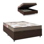 Cama Box Baú Casal Colchão Espuma D20 Esplanada 138x188x55cm Marrom - Suporta até 70Kg Por Pessoa