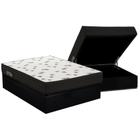 Cama Box Baú Casal: Colchão Espuma D45 Ortobom Light + Base CRC Suede Black(138x188)