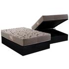 Cama Box Baú Casal: Colchão Espuma Herval AG65 Fort Black Firme Pillow Top + Base CRC Courano Black(138x188)