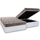 Cama Box Baú Casal: Colchão Espuma Herval AG65 Fort Black Firme Pillow Top + Base CRC Courano White(138x188)