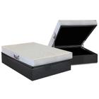 Cama Box Baú Casal: Colchão Espuma Herval D28 / AG65 Frontier + Base CRC Suede Gray(138x188)